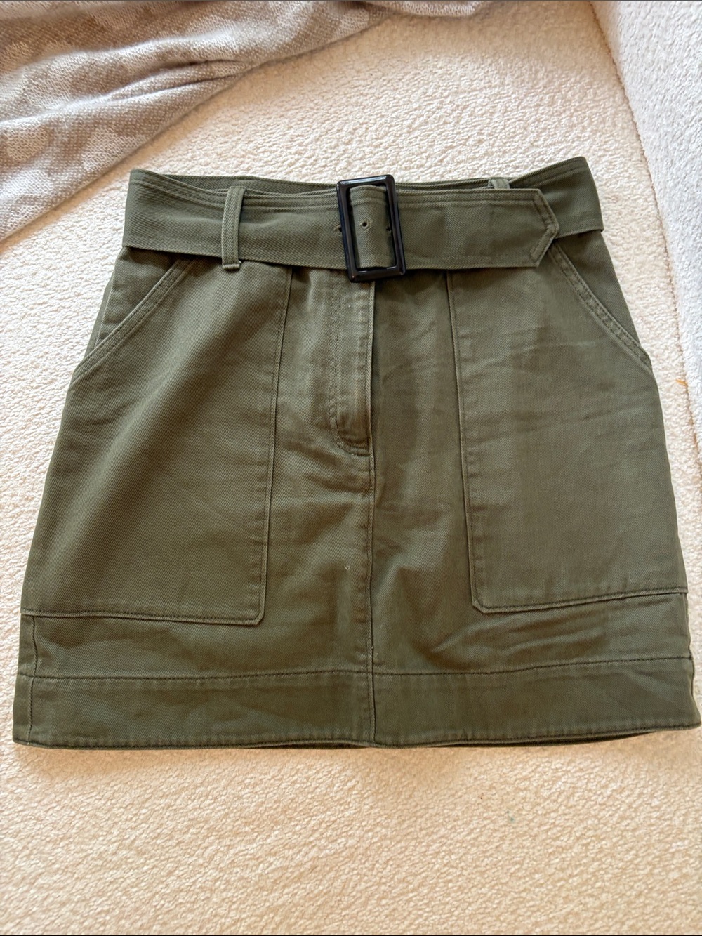 Banana Republic Olive Belted Utility Mini Skirt